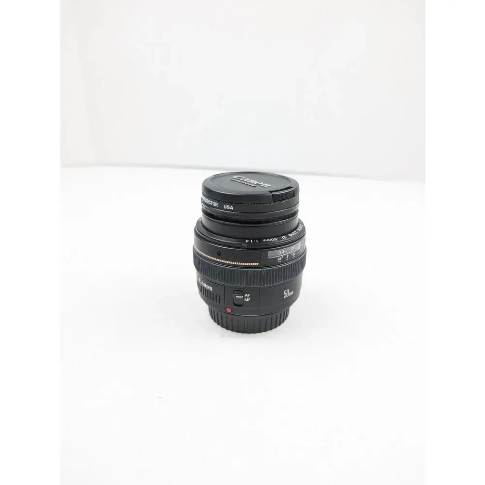 Canon EF 50mm f/1.4 USM Lens Tiffen UV Filter Caps Case Tested